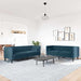 Set canapele Chesterfield perne rulou 2 piese albastru catifea - WALTI WALTI