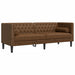Set canapele Chesterfield perne 2 piese maro piele întoarsă eco - WALTI WALTI