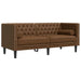 Set canapele Chesterfield perne 2 piese maro piele întoarsă eco - WALTI WALTI