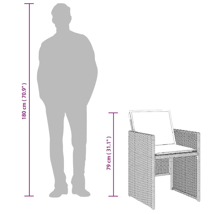 Set mobilier de grădină cu perne, 5 piese gri deschis poliratan WALTI