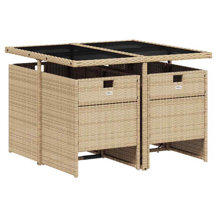 Set mobilier pentru grădină, 5 piese, cu perne, bej, poliratan - WALTI WALTI