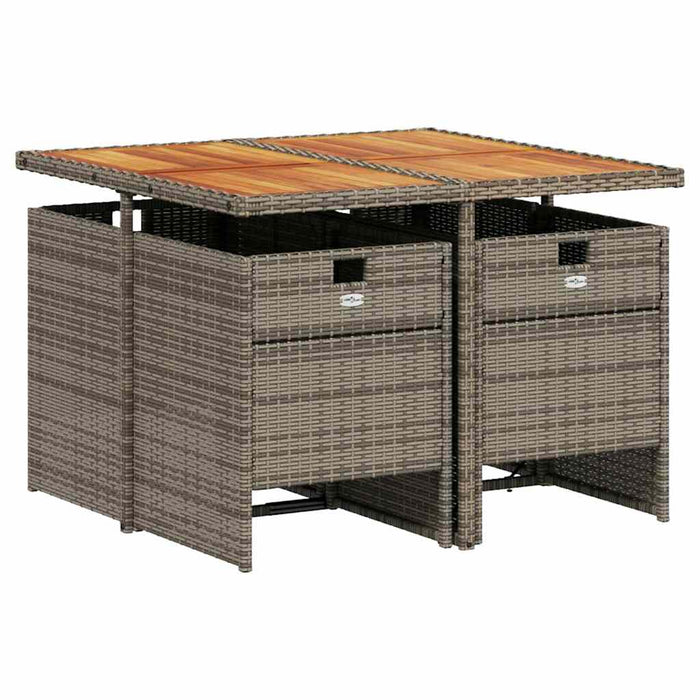 Set mobilier de grădină cu perne, 5 piese, gri, poliratan - WALTI WALTI