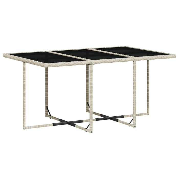 Set mobilier de grădină cu perne, 7 piese gri deschis poliratan WALTI