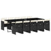 Set mobilier de exterior cu perne, 11 piese, negru, poliratan - WALTI WALTI