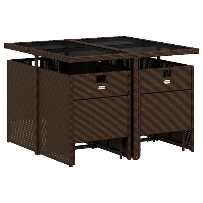 Set mobilier de grădină cu perne, 9 piese, maro, poliratan - WALTI WALTI