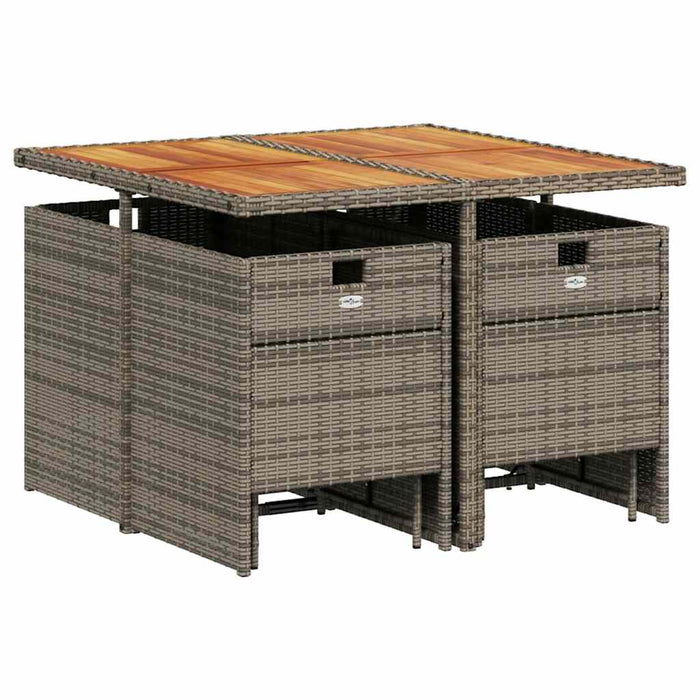 Set mobilier grădină cu perne, 9 piese, gri, poliratan - WALTI WALTI