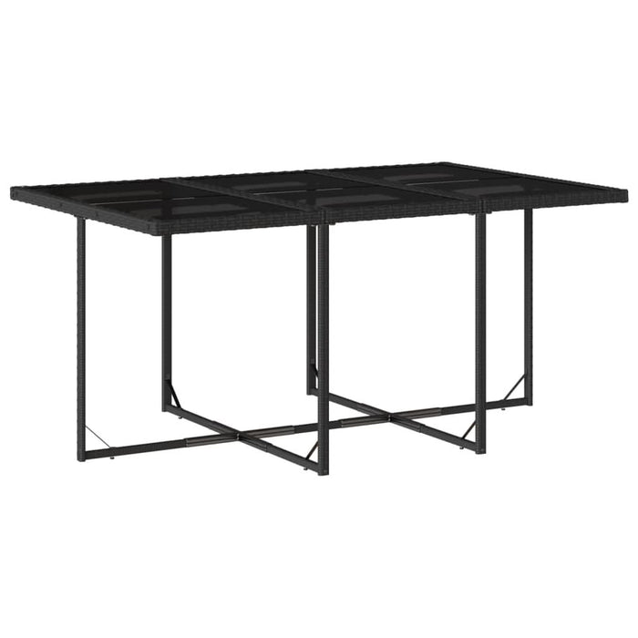 Set mobilier de exterior cu perne, 11 piese, negru, poliratan - WALTI WALTI
