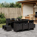 Set mobilier de exterior cu perne, 11 piese, negru, poliratan - WALTI WALTI