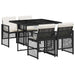 Set mobilier de grădină cu perne, 5 piese, negru, poliratan - WALTI WALTI
