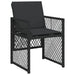 Set mobilier de grădină cu perne, 5 piese, negru, poliratan - WALTI WALTI