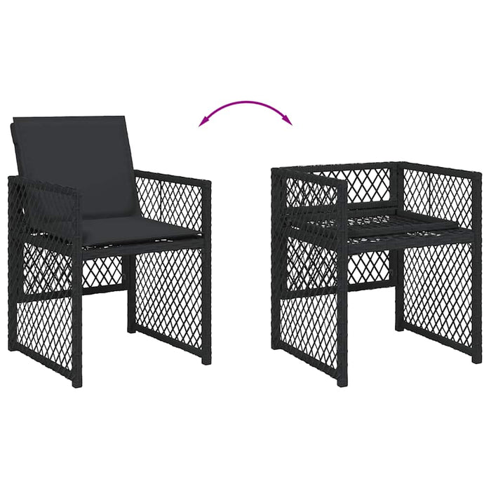 Set mobilier de grădină cu perne, 5 piese, negru, poliratan - WALTI WALTI