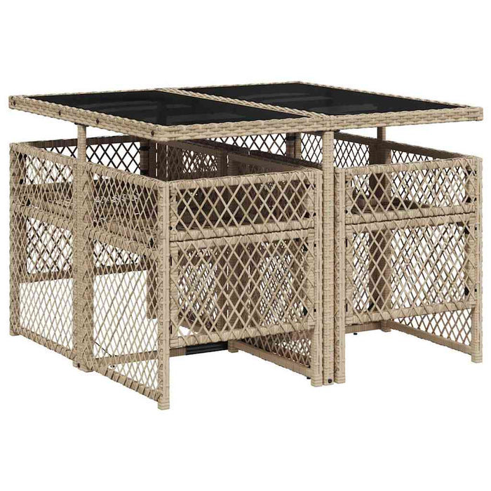 Set mobilier de grădină cu perne, 5 piese, bej, poliratan - WALTI WALTI
