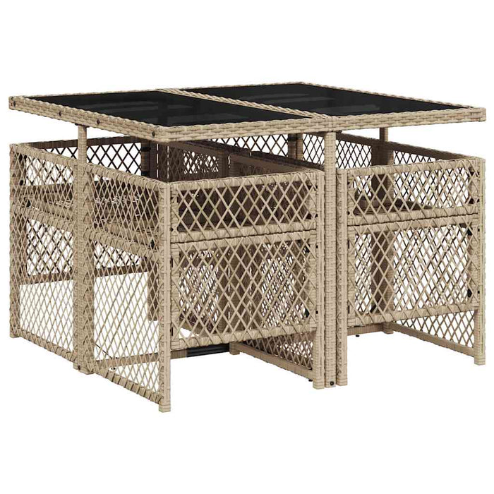 Set mobilier de grădină cu perne, 5 piese, bej, poliratan - WALTI WALTI