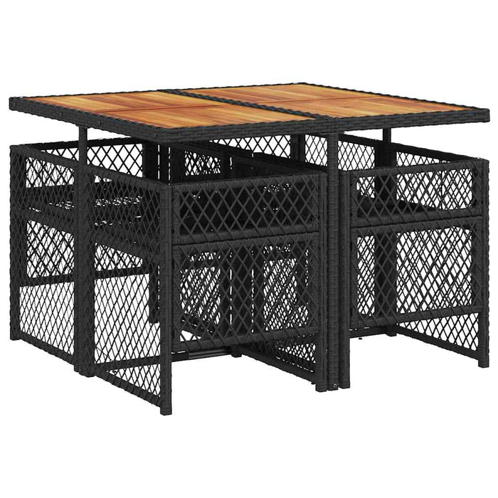 Set mobilier de grădină cu perne, 5 piese, negru, poliratan - WALTI WALTI