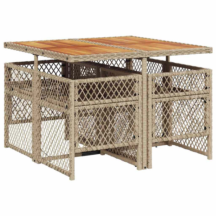 Set mobilier de grădină cu perne, 5 piese, bej, poliratan - WALTI WALTI