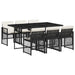 Set mobilier de grădină cu perne, 7 piese, negru, poliratan - WALTI WALTI