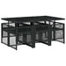 Set mobilier de grădină cu perne, 7 piese, negru, poliratan - WALTI WALTI