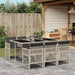 Set mobilier de grădină cu perne, 7 piese gri deschis poliratan - WALTI WALTI