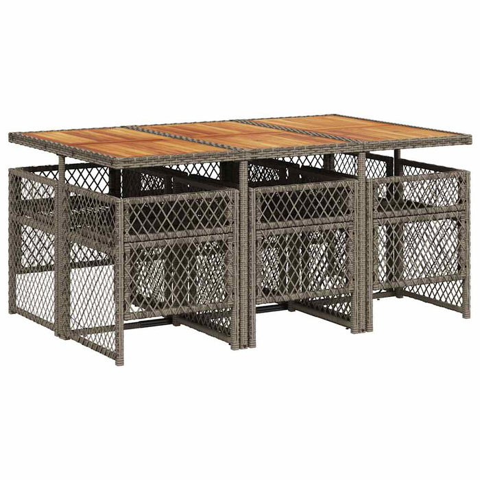 Set mobilier de grădină cu perne, 7 piese, gri, poliratan - WALTI WALTI
