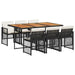 Set mobilier de grădină cu perne, 7 piese, negru, poliratan - WALTI WALTI