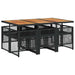 Set mobilier de grădină cu perne, 7 piese, negru, poliratan - WALTI WALTI
