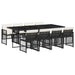 Set mobilier de grădină cu perne, 9 piese, negru, poliratan - WALTI WALTI
