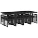 Set mobilier de grădină cu perne, 9 piese, negru, poliratan - WALTI WALTI
