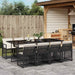 Set mobilier de grădină cu perne, 9 piese, negru, poliratan - WALTI WALTI