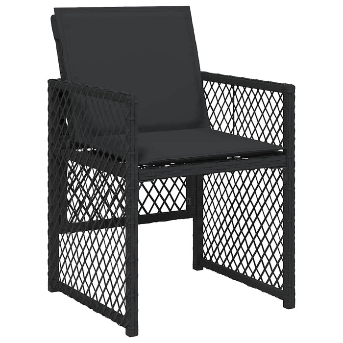 Set mobilier de grădină cu perne, 9 piese, negru, poliratan - WALTI WALTI