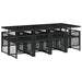 Set mobilier de grădină cu perne, 9 piese, negru, poliratan - WALTI WALTI