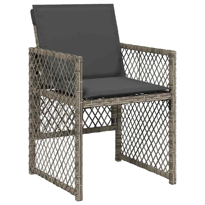 Set mobilier grădină cu perne, 9 piese, gri, poliratan - WALTI WALTI