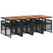 Set mobilier de grădină cu perne, 9 piese, negru, poliratan - WALTI WALTI