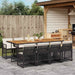 Set mobilier de grădină cu perne, 9 piese, negru, poliratan - WALTI WALTI