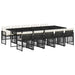 Set mobilier de exterior cu perne, 11 piese, negru, poliratan - WALTI WALTI