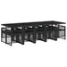 Set mobilier de exterior cu perne, 11 piese, negru, poliratan - WALTI WALTI