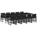 Set mobilier de exterior cu perne, 11 piese, negru, poliratan - WALTI WALTI