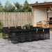 Set mobilier de exterior cu perne, 11 piese, negru, poliratan - WALTI WALTI