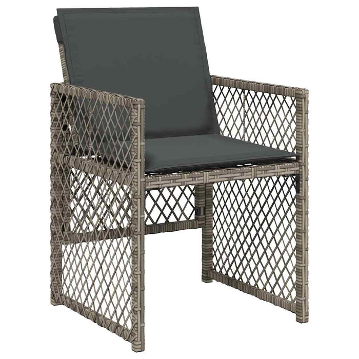 Set mobilier de grădină cu perne, 11 piese, gri, poliratan WALTI