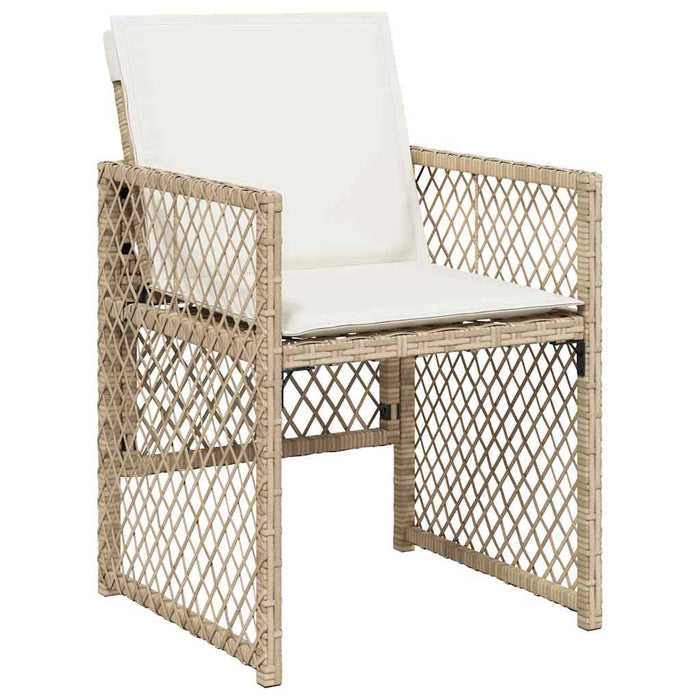 Set mobilier de grădină cu perne, 11 piese, bej, poliratan WALTI