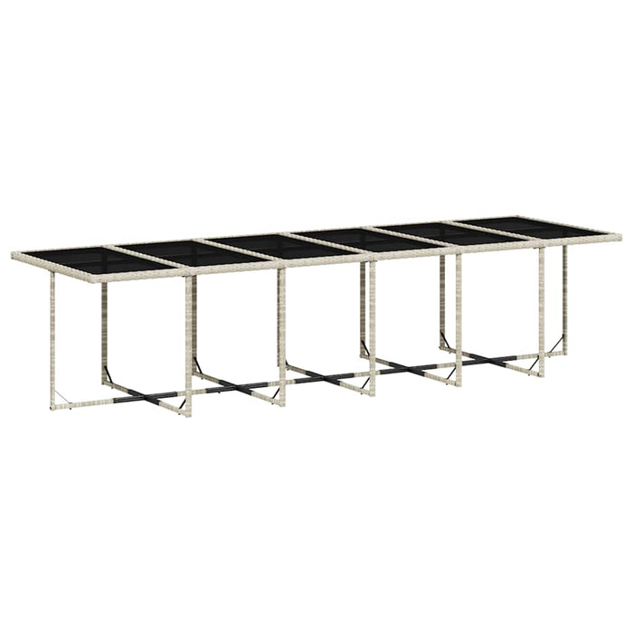 Set mobilier de grădină cu perne 13 piese gri deschis poliratan - WALTI WALTI