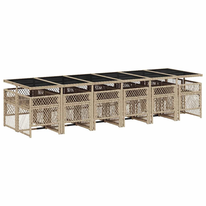 Set mobilier de grădină cu perne, 13 piese, bej, poliratan - WALTI WALTI