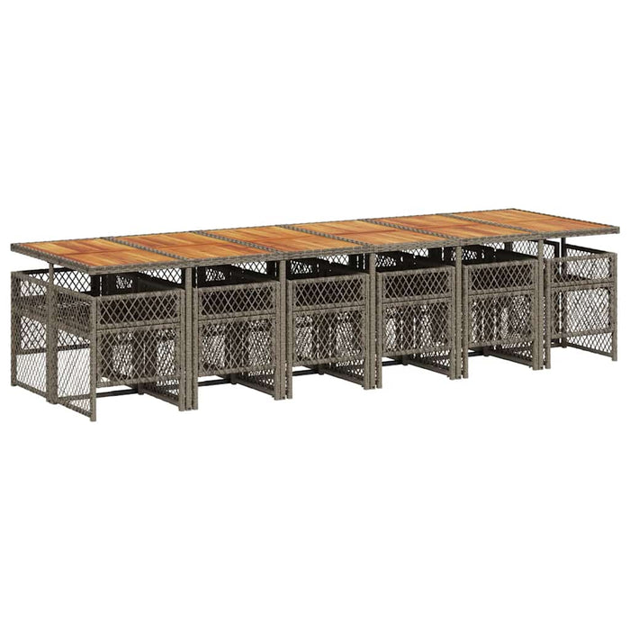 Set mobilier de grădină cu perne, 13 piese, gri, poliratan - WALTI WALTI