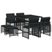 Set mobilier de grădină cu perne, 9 piese, negru, poliratan - WALTI WALTI