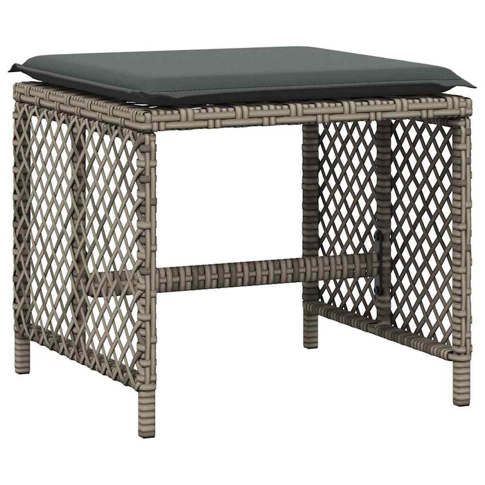Set mobilier grădină cu perne, 9 piese, gri, poliratan WALTI