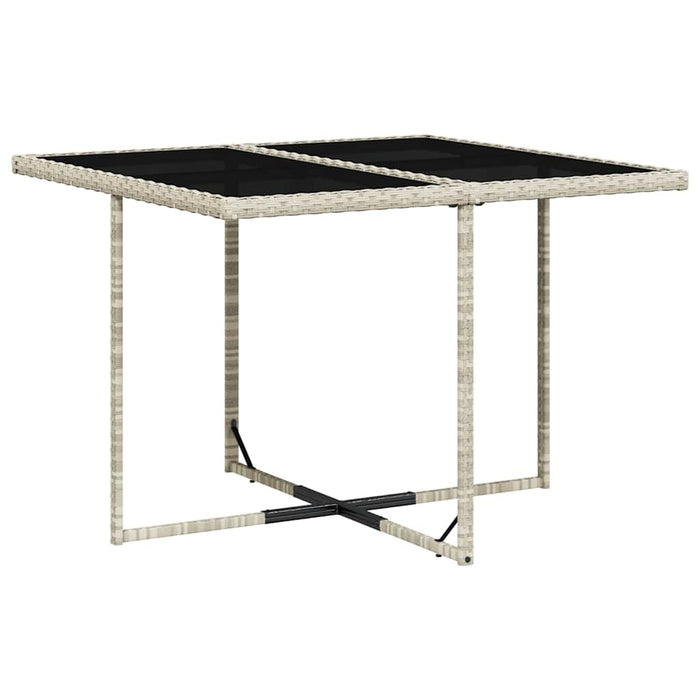 Set mobilier grădină cu perne, 9 piese, gri deschis, poliratan WALTI