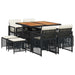 Set mobilier de grădină cu perne, 9 piese, negru, poliratan - WALTI WALTI