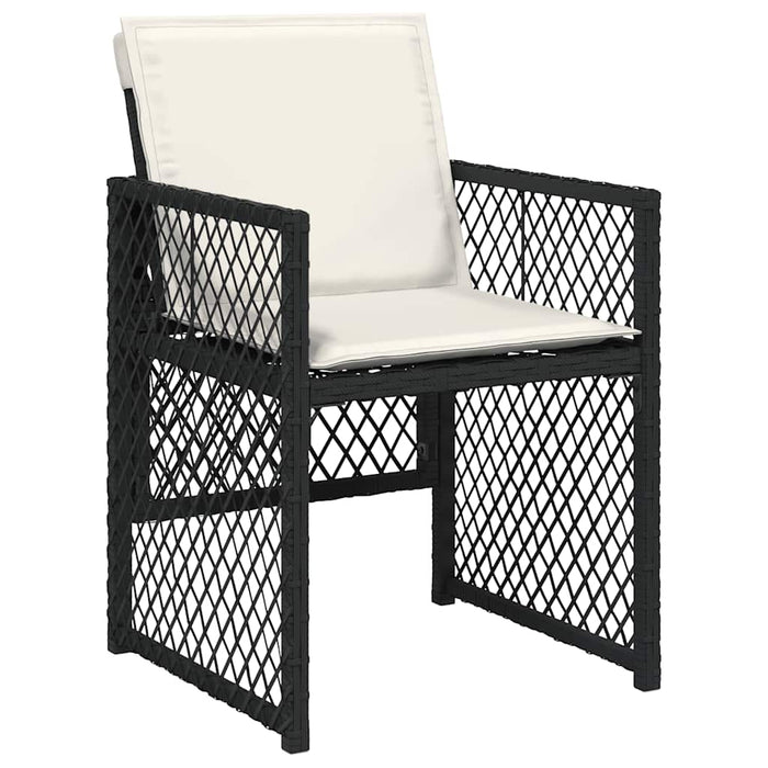 Set mobilier de grădină cu perne, 9 piese, negru, poliratan - WALTI WALTI