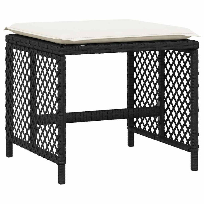 Set mobilier de grădină cu perne, 9 piese, negru, poliratan - WALTI WALTI