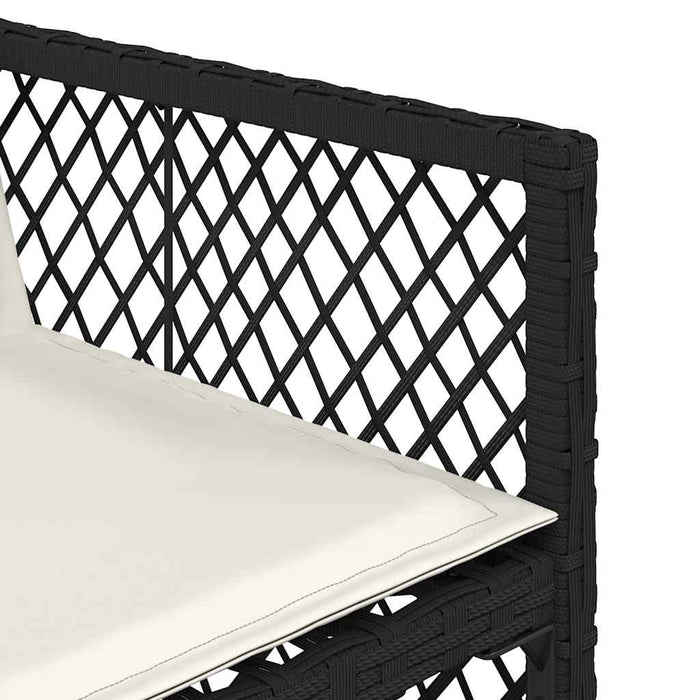 Set mobilier de grădină cu perne, 9 piese, negru, poliratan - WALTI WALTI