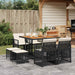 Set mobilier de grădină cu perne, 9 piese, negru, poliratan - WALTI WALTI